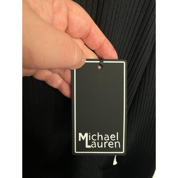 Michael Lauren Revolve Ribbed Knit Turtleneck Dress Size S Black Raw Hem New - Picture 10 of 15